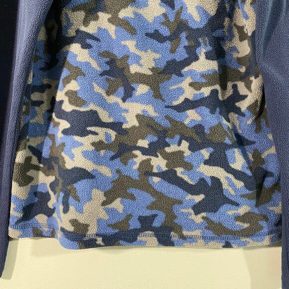 Columbia Boy's Blue Camo Quarter Zip Fleece Sweater Size M - Picture 3 of 8